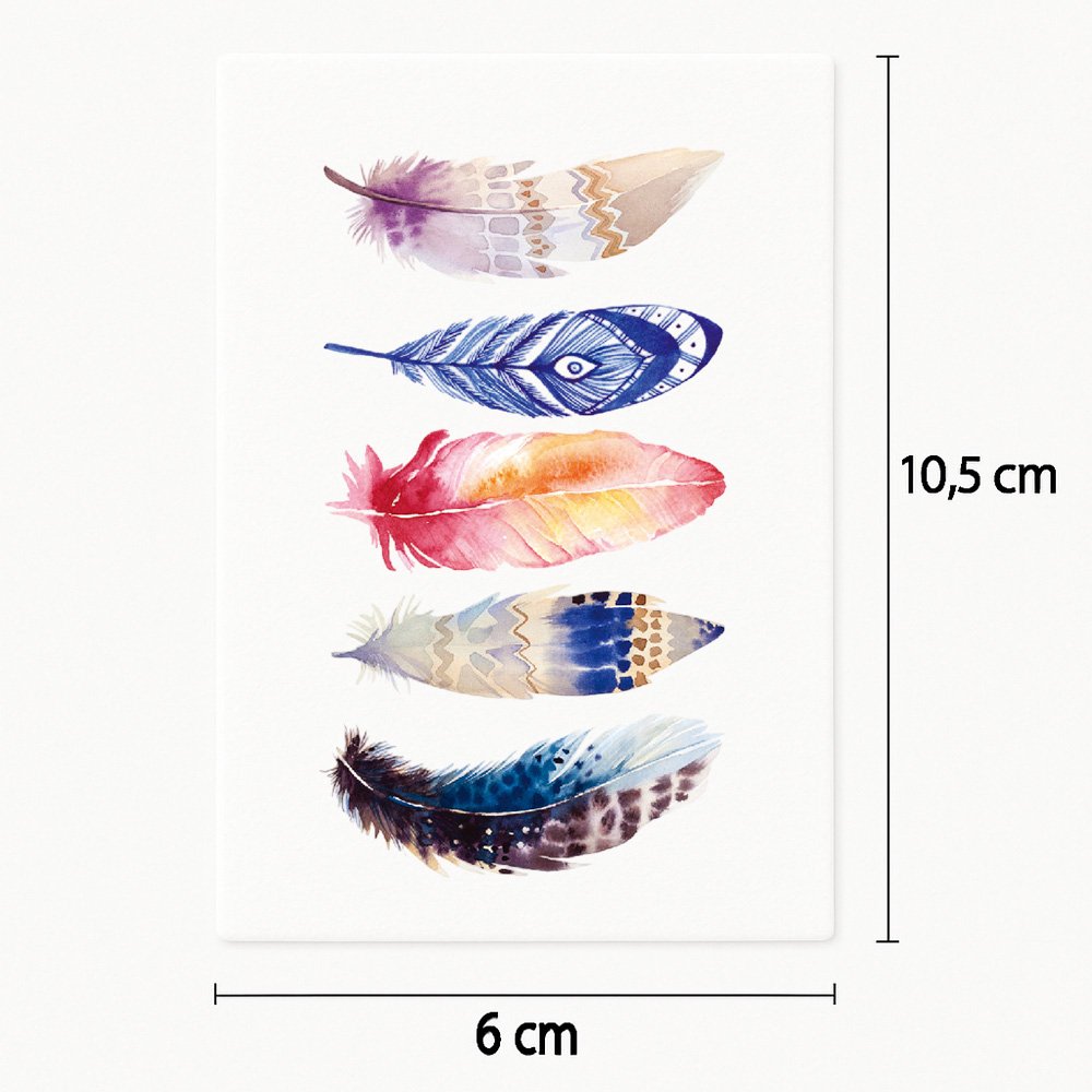 Tattoo colored feathers