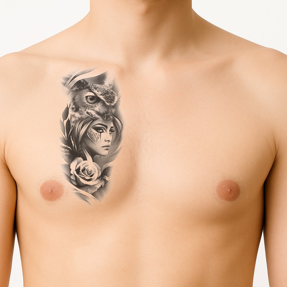 Tattoo human owl - Afbeelding 2